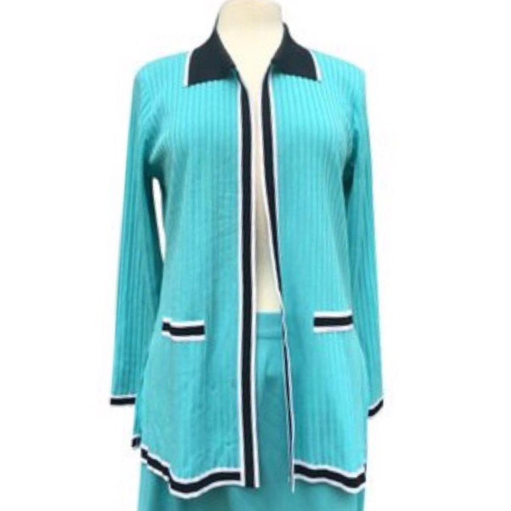 Misook cardigan/jacket, collar, faux pockets